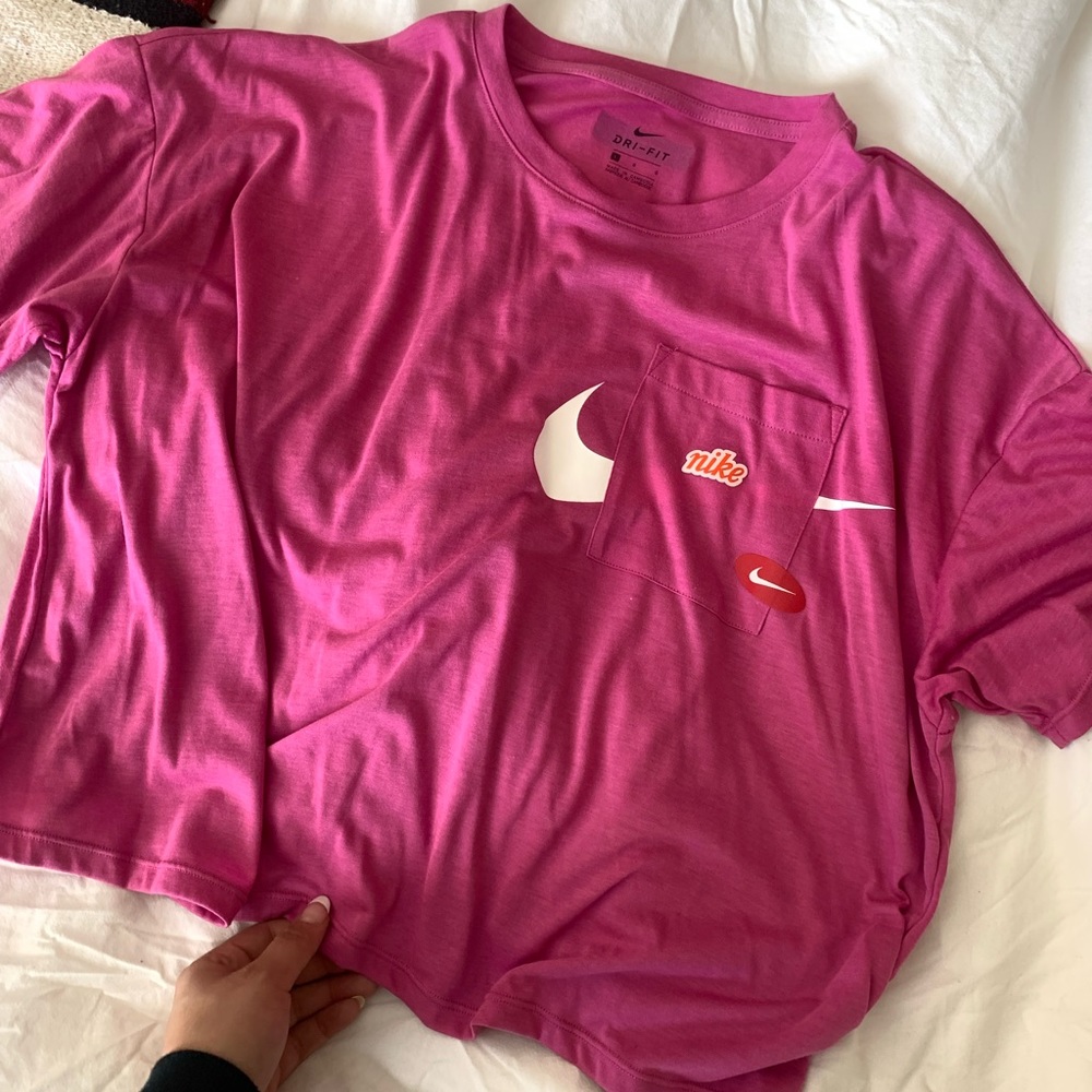 nike icon clash dri-fit cropped tee, sz large
